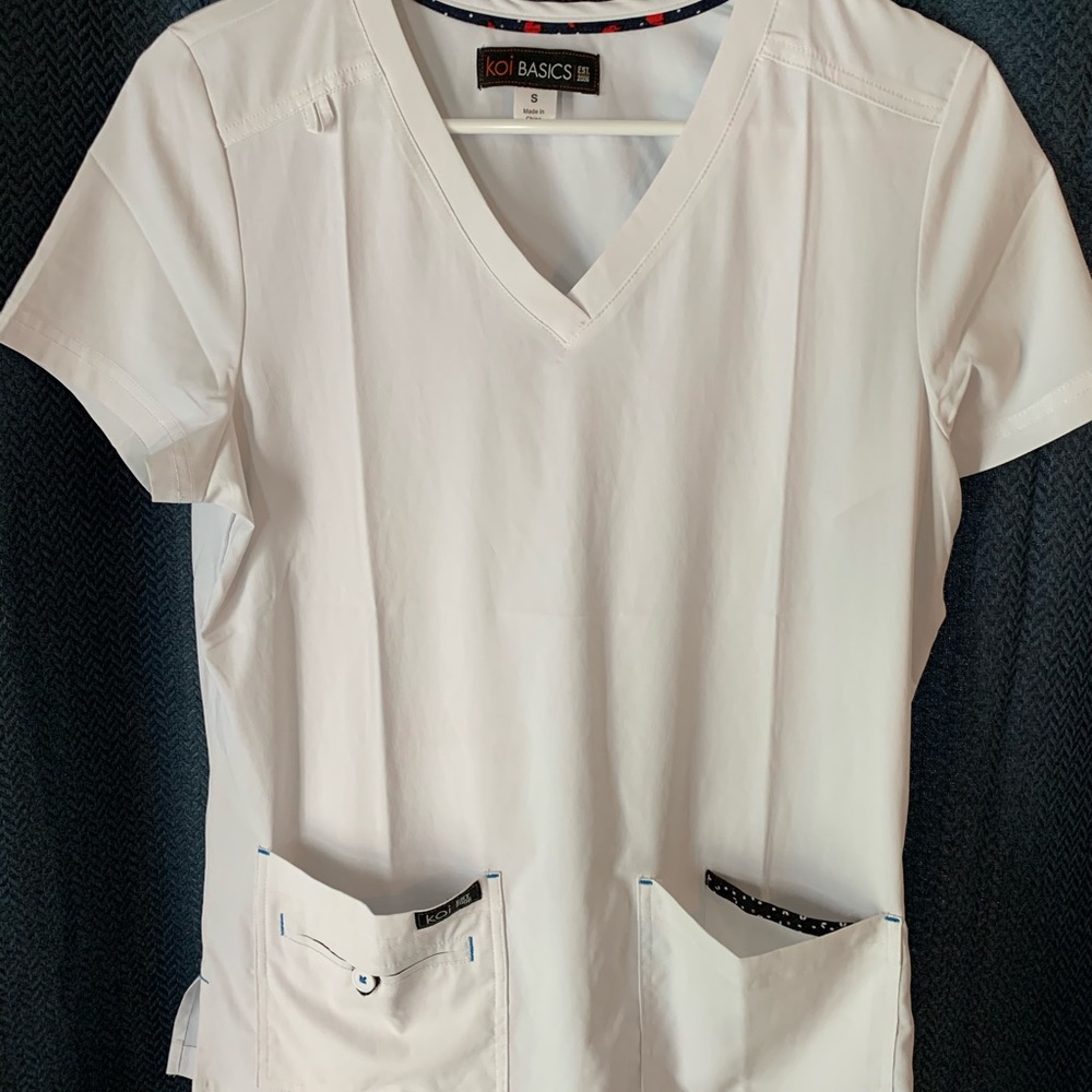White scrub top Brand New